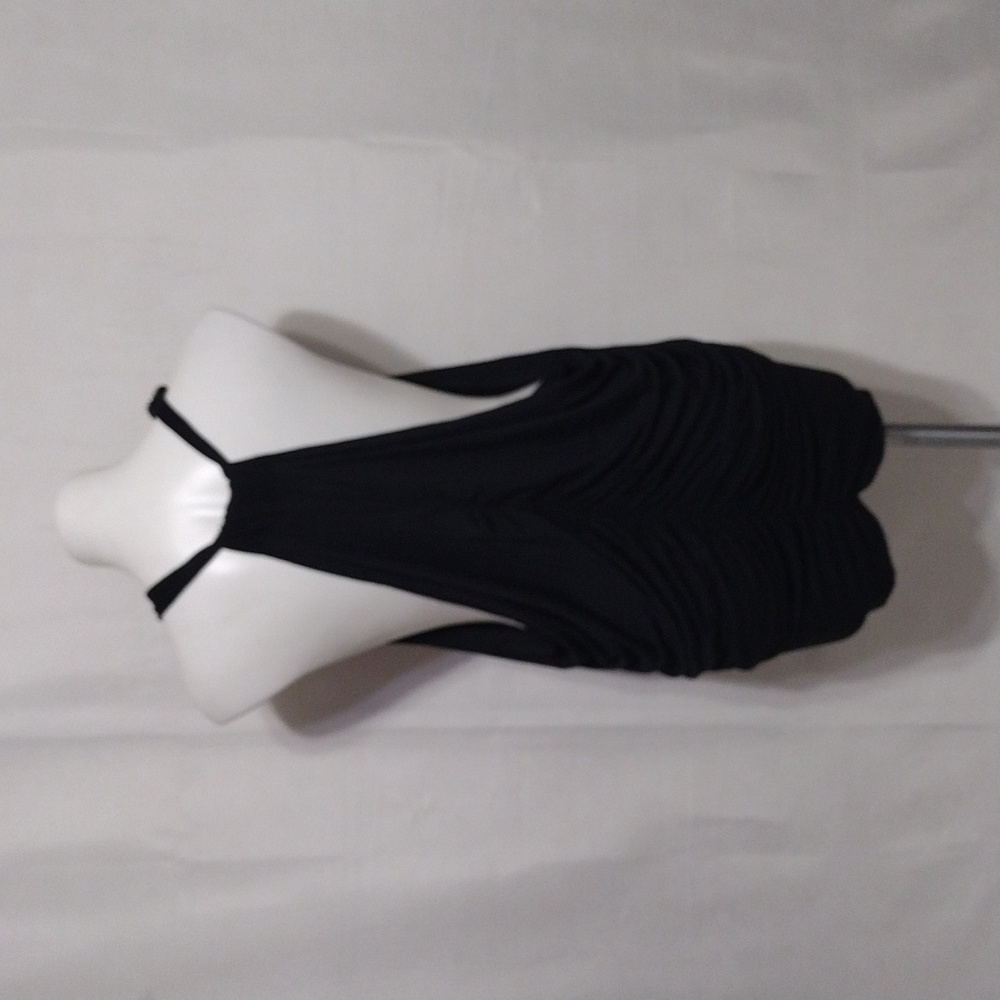 B Sharp Rhinestone Halter Tunic Top Large Y2K Glam Party Clubwear Bling - Picture 8 of 12